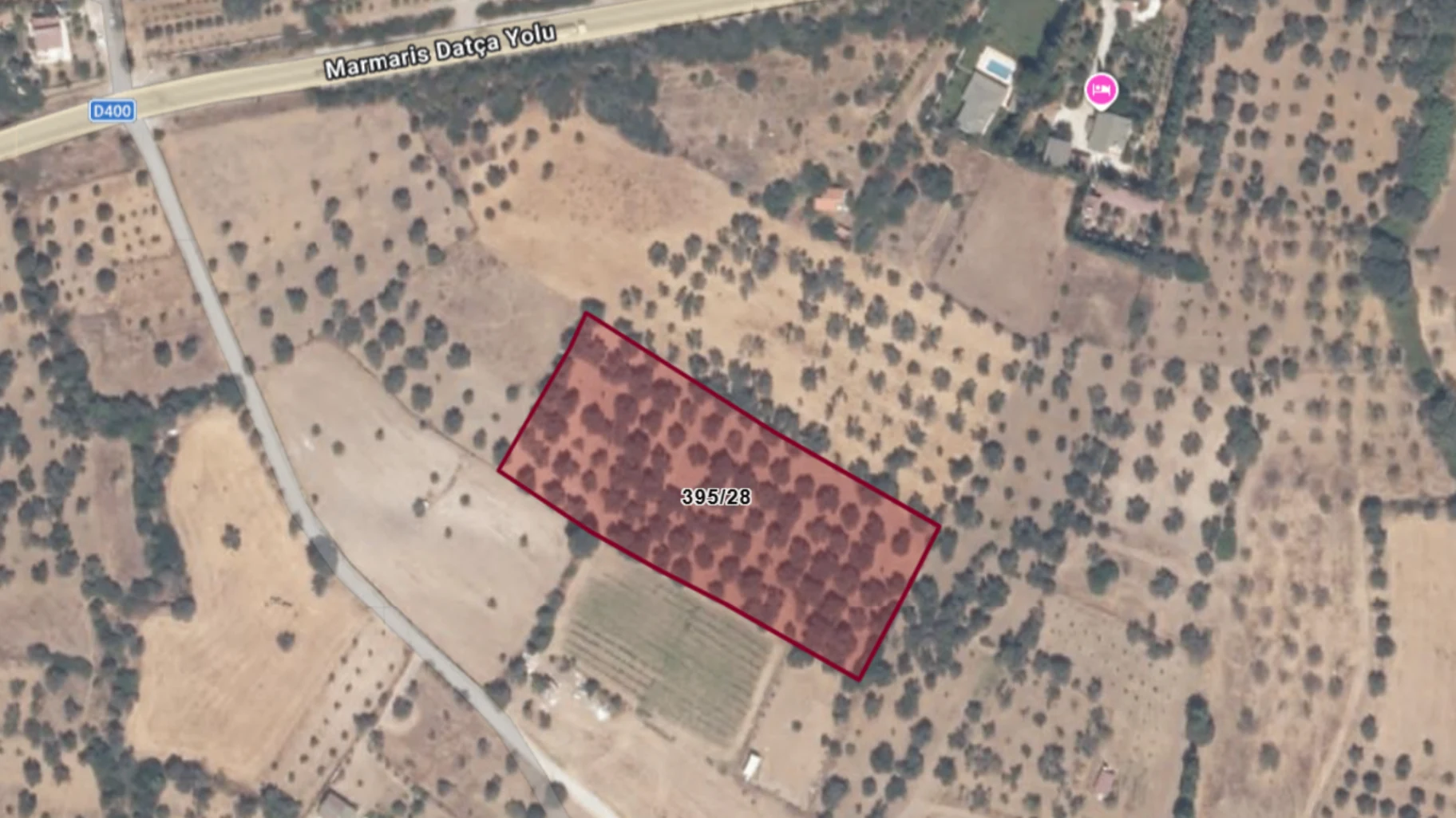 Datça Kızlan'da Ana Yola 85 m, 8.051 m² Tarla 1/2 Hisse 3